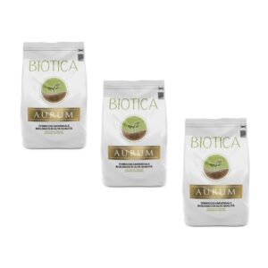 BIOTICA Aurum Terriccio Naturale Universale di Alta qualità - 60 Litri - 3 x 20 litri - Fertilizzato con Humus di Lombrico