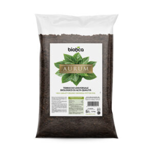 Aurum Terriccio Naturale Universale di Alta qualità - 5 Litri - Fertilizzato con Humus di Lombrico